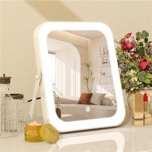 8x10 Inch Lighted Vanity Mirror, 3-Color Dimmable LED Lighting & Touch Control